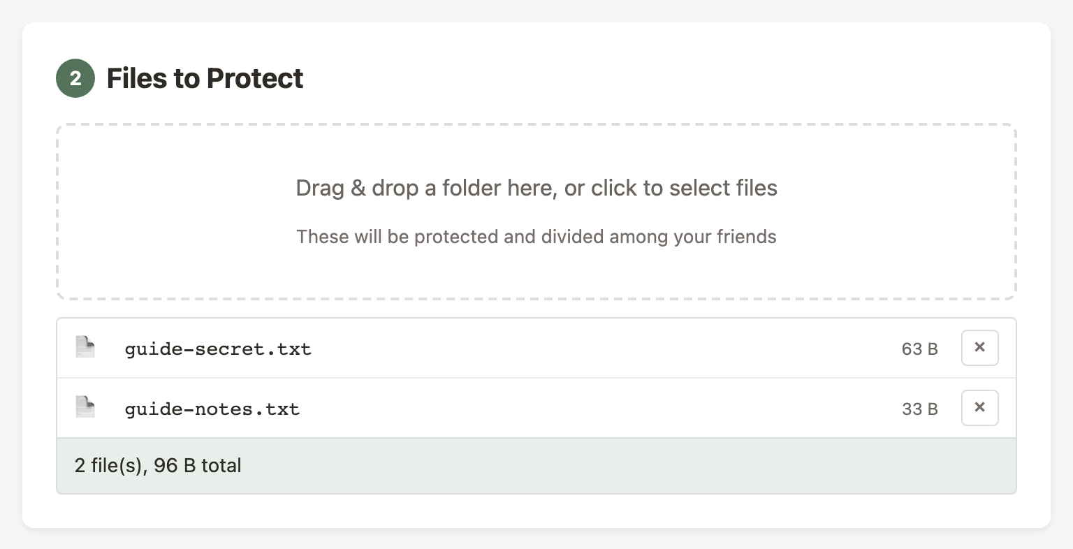 Adding files in Step 2